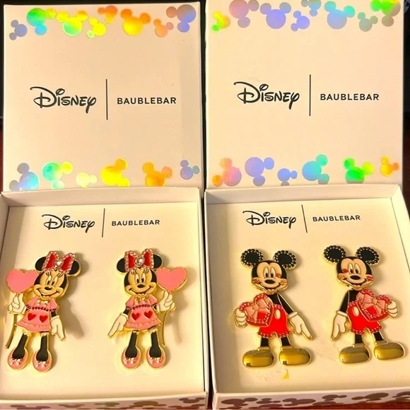 BaubleBar Mickey and Minnie Mouse Earrings Set - Both Included - Picture 1 of 1